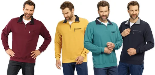 "Sweatshirt mit Reißverschluß, Farbe marine, Gr.M image"