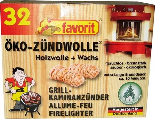 "Feueranzünder Öko Zündwolle, 5 Packungen je 32 Stück image"
