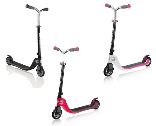 "FLOW FOLDABLE 125, Tretroller, 125 mm, ABEC 5, höhenverstellbar, Klappmechanismus, schwarz-rot image"