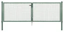 Doppeltor-Set Wellengitter inkl. Pfosten 3 x 1 m grün