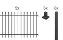 Zaunkomplettset Chaussee zum Aufschrauben, matt-schwarz, Höhe 120,0 cm, Länge 10 m