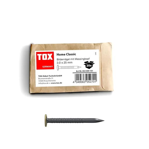 "Bildernagel Home Classic mit Messingkopf 2,0 x 25 mm, 20 Stück image"