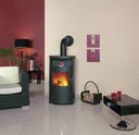 Kaminofen - Taifun Dauerbrand 6 kW - Kacheln meteor-schwarz