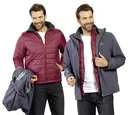 Softshelljacke 2 in 1, mit rausnehmbarer Innenjacke, Frabe grau/bordeaux, Gr.M