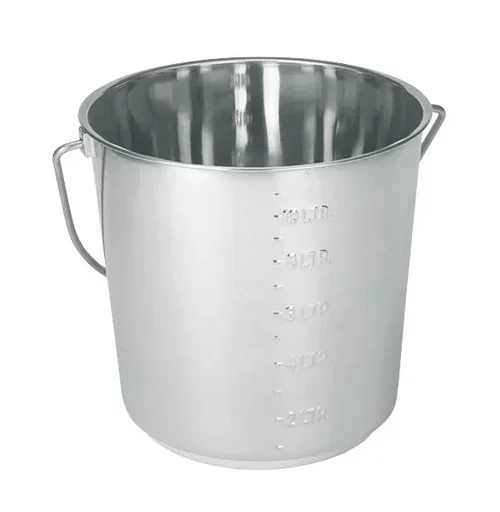 "Edelstahl Eimer 12,3 l mit Skalierung, 25,5 cm hoch image"