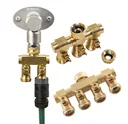 3 Wege Wasserverteiler - 3 Zapfstellen Außengewinde 3/4"