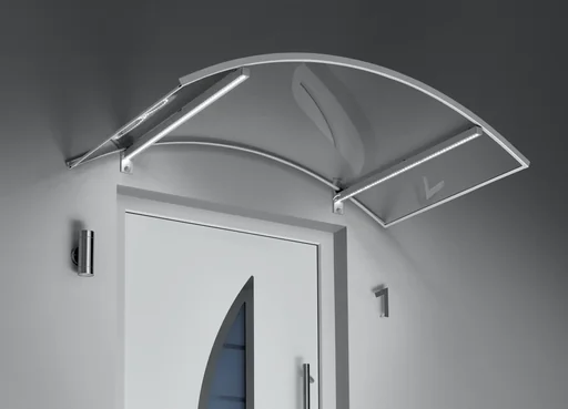 "Bogenvordach mit LED-Technik, 1500 x 900 x 250 mm, Edelstahl image"