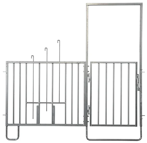 "Zaunteil mit Tür und Fressplätzen, kurz, für modulare Zaunaufstallung image"