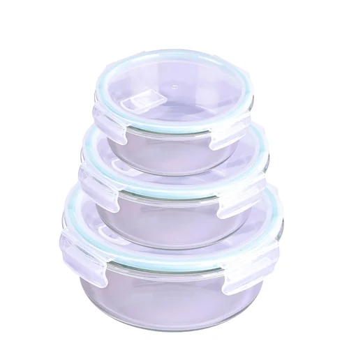 "Glasfrischhaltedose mit Mikrowellendeckel rund 650 ml image"