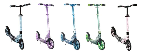 "Aluminium Scooter mit Klappmechanismus, Ständer, 205 mm, ABEC 7, höhenverstellbar, pastell-blau image"
