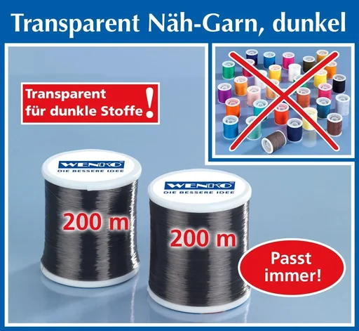 "Nähgarn transparent dunkel 2er Set image"