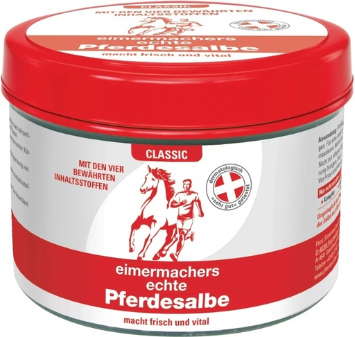 "eimermachers echte Pferdesalbe Classic – kühlendes Gel für Menschen mit Kampfer & Arnika, 500 ml Dose image"