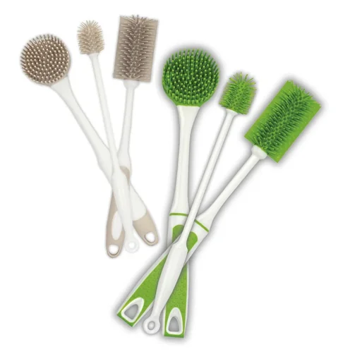 "Silikon-Spülbürsten-Set, 3-teilig, Beige image"