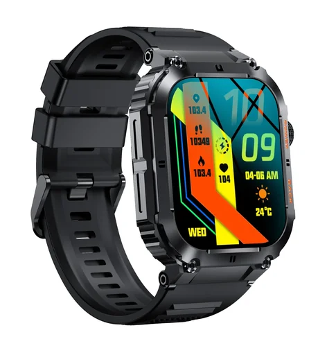 "Bluetooth Smartwatch mit Herzfrequenz, Blutdruck und Blutsauerstoffmessung, schwarz image"