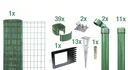 Fix-Clip Pro als Zaun-Komplettset, mit Einschlagbodenhülse, grün, Höhe 122 cm, Länge 25 m