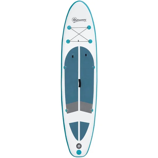 "SUP Board mit viel Zubehör Weiß+Blau+Grau 320 x 76 x 15 cm image"