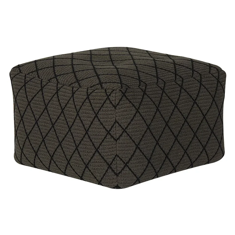 "Quax Hocker / Pouff Rautenmuster taupe schwarz image"