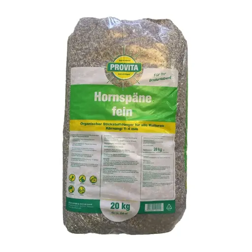 "Hornspäne Dünger 20kg, Bio Langzeitdünger, organischer Stickstoffdünger, 1-4 mm  image"