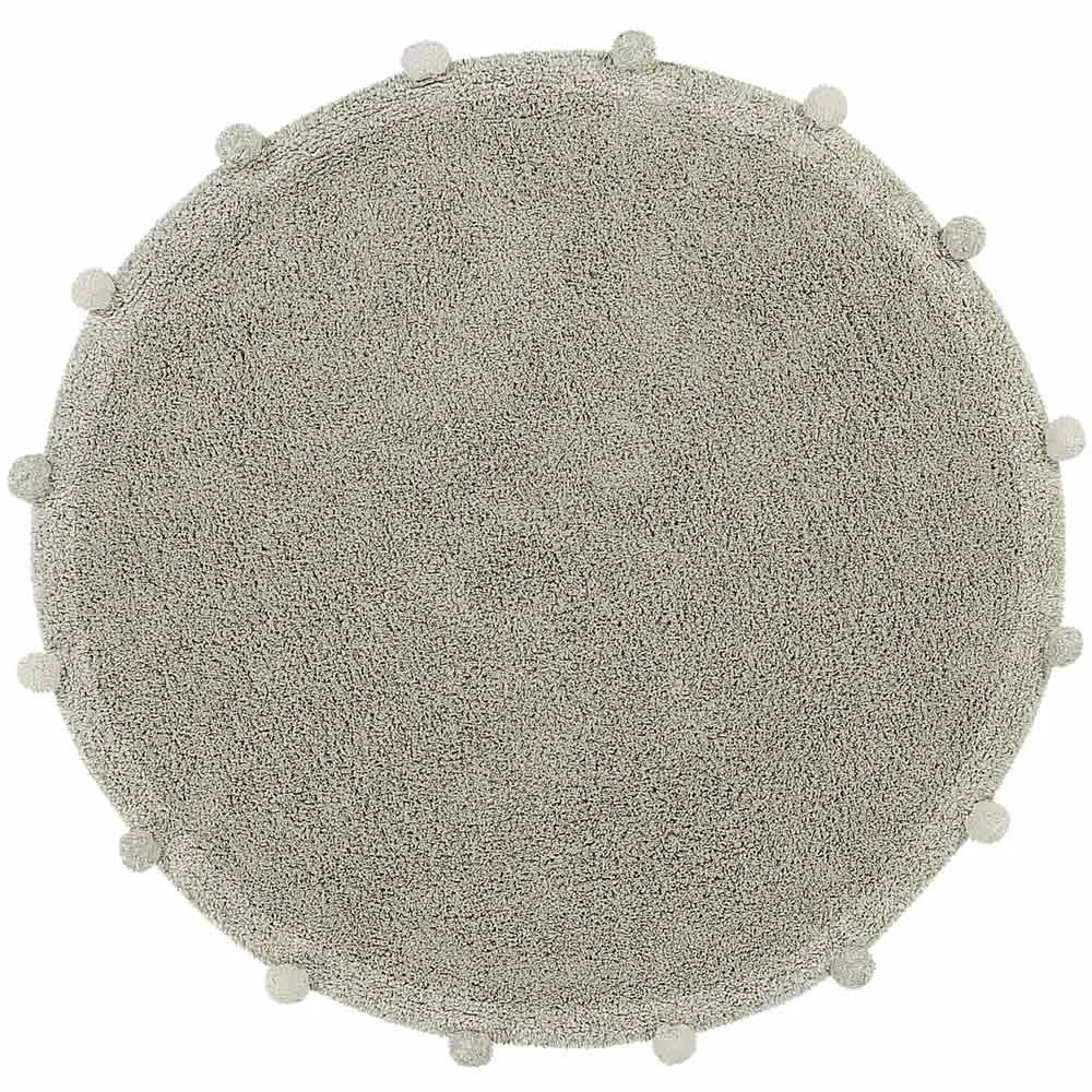 "Lorena Canals waschbarer Teppich "Bubbly Natural" oliv rund image"