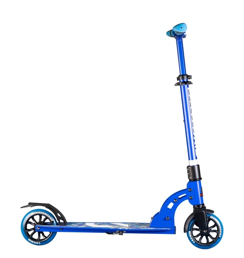 "SIX DEGREES Aluminium Scooter Junior mit Klappmechanismus u. Ständer, 145 mm, höhenverstellbar, GS-geprüft, blau image"