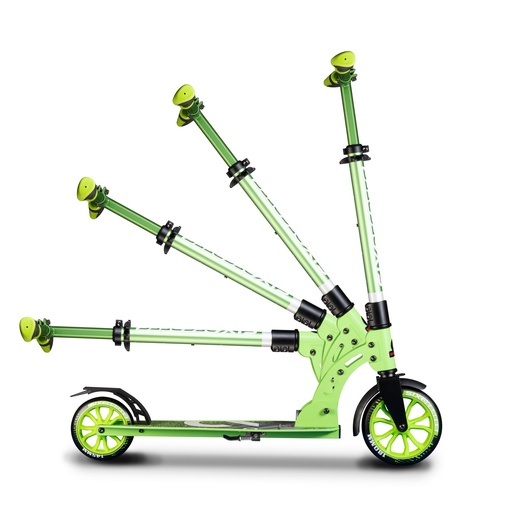 "SIX DEGREES Aluminium Scooter Junior mit Klappmechanismus u. Ständer, 180/145 mm, höhenverstellbar, GS-geprüft, grün image"