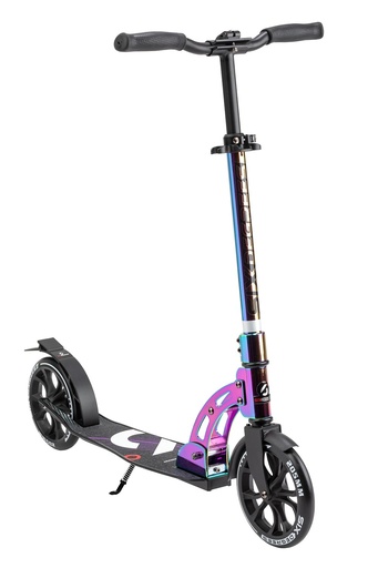 "SIX DEGREES Aluminium Scooter mit Klappmechanismus u. Ständer, 205 mm, höhenverstellb, GS-geprüft, neochrome, TESTSIEGER image"