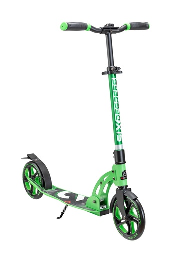 "SIX DEGREES Aluminium Scooter mit Klappmechanismus u. Ständer, 205 mm, höhenverstellb., GS-geprüft, hellgrün, TESTSIEGER image"