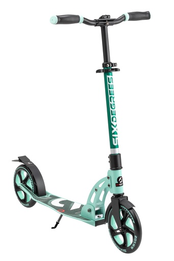 "SIX DEGREES Aluminium Scooter mit Klappmechanismus u. Ständer, 205 mm, höhenverstellb., GS-geprüft, mint, TESTSIEGER image"