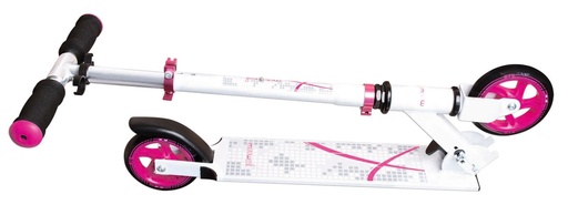 "muuwmi Aluminium Scooter – Tretroller, 125 mm, ABEC 5, GS-geprüft, höhenverstellbar, weiß-pink image"