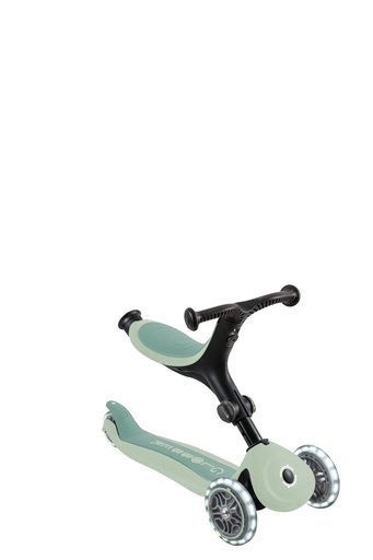 "GLOBBER GO-UP ACTIVE LIGHTS ECO – 3 in 1 Dreirad, Laufrad und Scooter, 120/80 mm, 3-rädrig, höhenverstellbar, pistazie image"