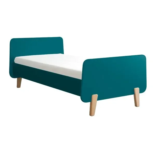 Laurette Kinderbett MM mit Holzfüssen 90 x 190, Farbe: bleu canard