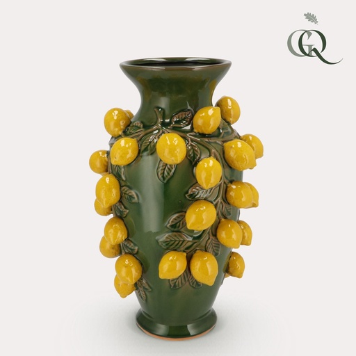 "Vase Stein M - H38 W24 - Grün-Zitrone image"