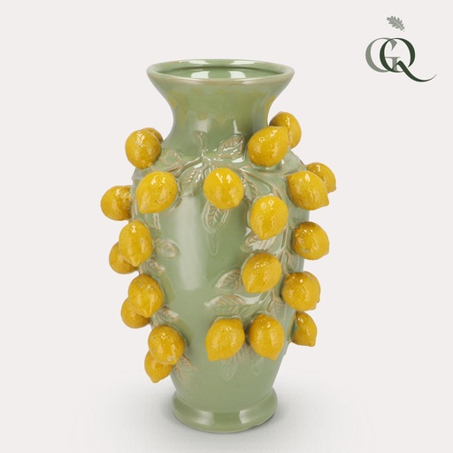 "Vase Stein M - H38 W24 - Pistazie grün-Zitrone image"