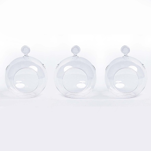 "Weihnachtskugel Glas - Set von 3 - Transparent mit Haken - D10.5 H8 cm - Weihnachten image"