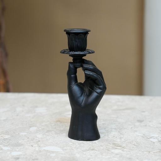 "Kerzenhalter - Hand Schwarz - Höhe ca. 20 cm image"