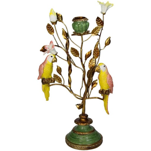 "Kandelaber - Blätter mit Vögeln - Höhe ca. 33 cm image"