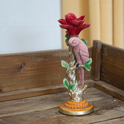 "Kerzenhalter - Rosa Papagei Höhe ca. 26 cm - Wohnkultur image"