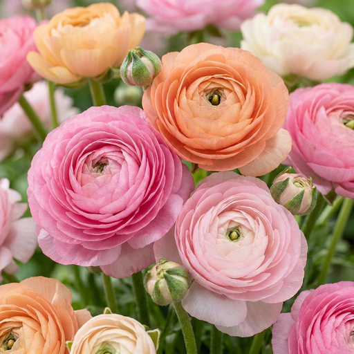 "Ranunkel 'Pastel' (Ranunculus asiaticus) – Ranunkel-Knollen, 40 Zwiebeln image"