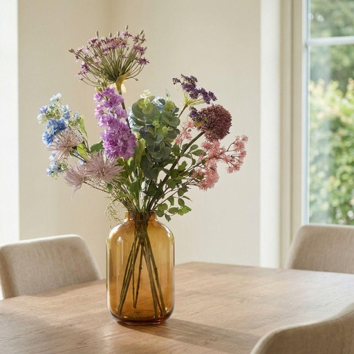 "Kunstblumenstrauß - Purple Bloom Deluxe - Real Touch - 10 Stiele - Höhe ca. 90 cm image"