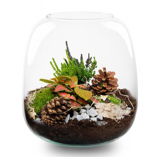 "Lametta Winter Terrarium - Flaschengarten DIY-Set - Ø 19 cm Höhe ca. 20 cm image"