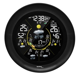 WD3040 runde WLAN-Wetterstation mit App (Tuya/Smart Life) – 4-Tage-Wettervorhersage, Außensensor,