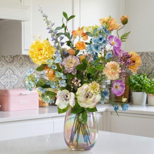"Kunstblumenstrauß - Soft Spring Deluxe - Real Touch - 18 Stiele - Höhe ca. 85 cm image"