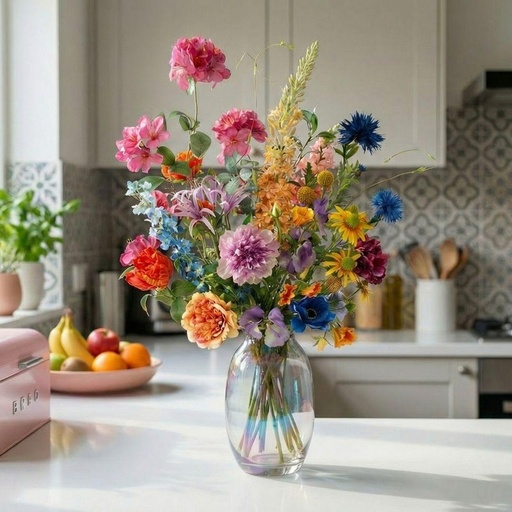 "Kunstblumenstrauß - Summer Garden Deluxe - Real Touch - 19 Stiele - Höhe ca. 100 cm image"
