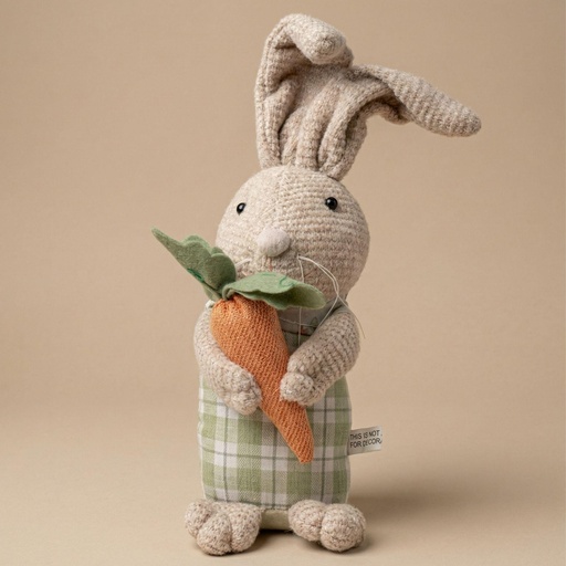 "Osterhase Dekoration - Beschwerter Plüschhase mit Karotte - Höhe ca. 30 cm image"