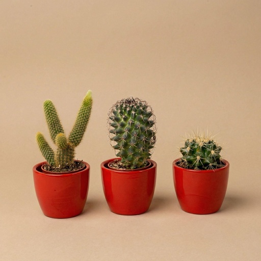 "Kakteen-Set (Kakteen set) – pflegeleichte Zimmerpflanze, Höhe ca. 12 cm image"