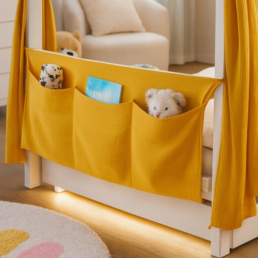 "Alavya Home Babybett Betttasche Musselin Bio-Baumwolle - Senfgelb image"