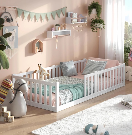 "Alavya Home Bodenbett TITAN aus Buche Weiß 90 x 200 cm - FSC 100% image"