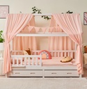 Alavya Home Dekoset aus 100% Bio-Musselin Baumwolle | 125x350cm Hellrosa