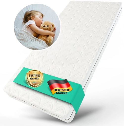 "Alavya Home Kindermatratze 80 x 160 cm COZY Optional mit Bettlaken Kaltschaummatratze 160x80 Weiß - ohne Spannbettlaken image"