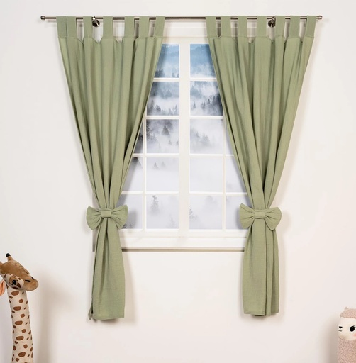 "Alavya Home Vorhänge Schlaufen 100x150 cm Baumwolle - 2er-Set, Khaki image"